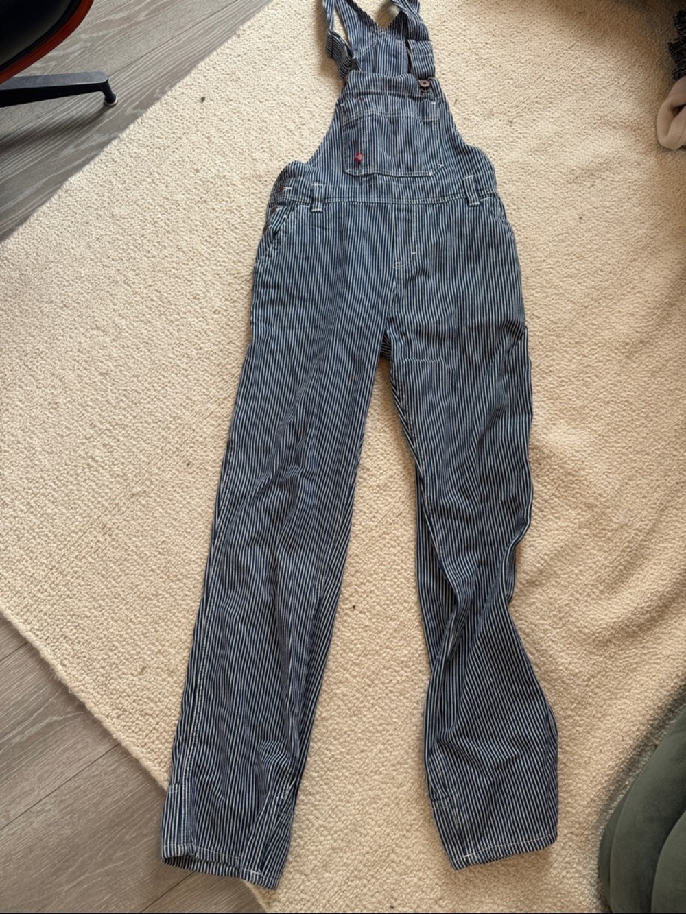 Dickies Womens Blue White Pinstripe Overalls